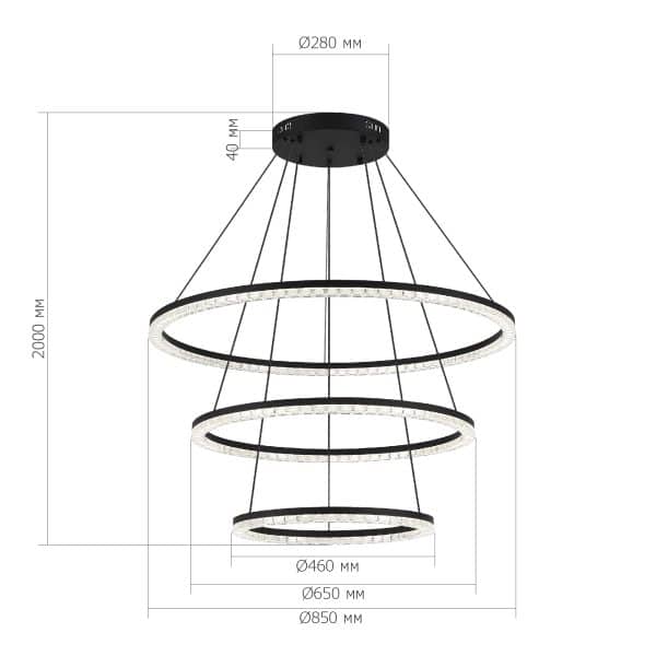 SL1018.403.03 Светильник подвесной ST-Luce черный/прозрачный LED 3*130W 4000K EUCLIDICS — изображение 5
