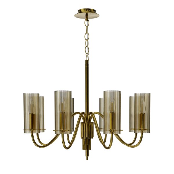 SL2005.303.08-Светильник-подвесной-ST-Luce-латуньконьячный-E14-840W-SANTORI-1 SL2005.303.08 Светильник подвесной ST-Luce латунь/коньячный E14 8*40W SANTORI — изображение 2