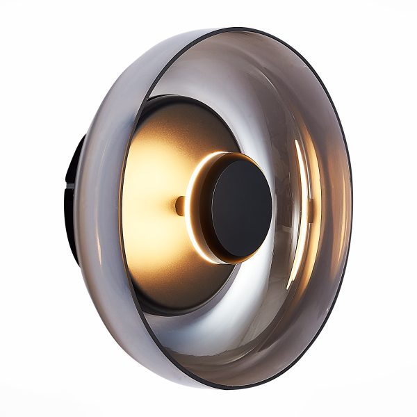 SL6002.401.01-Светильник-настенный-ST-Luce-ЧерныйДымчатый-LED-17W-4000K-LAZIO-2 SL6002.401.01 Светильник настенный ST-Luce Черный/Дымчатый LED 1*7W 4000K LAZIO — изображение 3