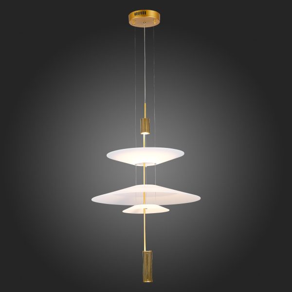 SL6101.213.01-Люстра-подвесная-ST-Luce-ЗолотистыйБелый-LED-115W-3000K-ISOLA-1 SL6101.213.01 Люстра подвесная ST-Luce Золотистый/Белый LED 1*15W 3000K ISOLA — изображение 2