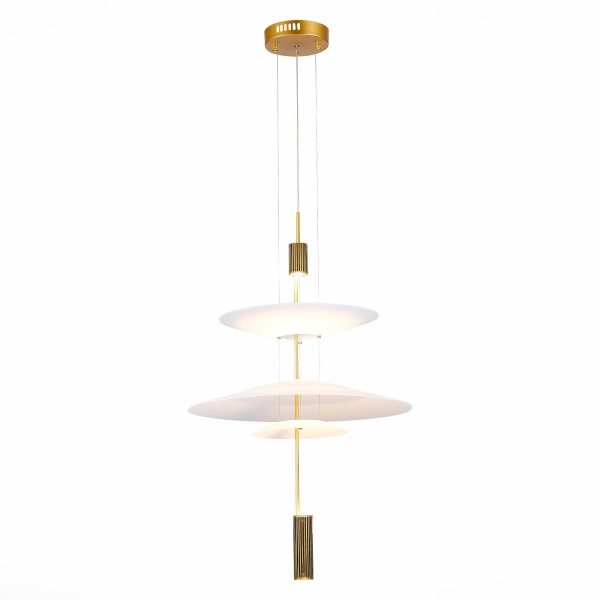 SL6101.213.01-Люстра-подвесная-ST-Luce-ЗолотистыйБелый-LED-115W-3000K-ISOLA-2 SL6101.213.01 Люстра подвесная ST-Luce Золотистый/Белый LED 1*15W 3000K ISOLA — изображение 3