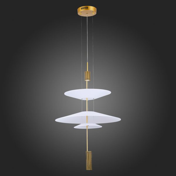 SL6101.213.01-Люстра-подвесная-ST-Luce-ЗолотистыйБелый-LED-115W-3000K-ISOLA-4 SL6101.213.01 Люстра подвесная ST-Luce Золотистый/Белый LED 1*15W 3000K ISOLA — изображение 5