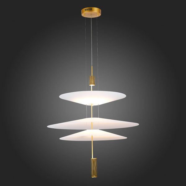 SL6101.223.01-Люстра-подвесная-ST-Luce-ЗолотистыйБелый-LED-115W-3000K-ISOLA-1 SL6101.223.01 Люстра подвесная ST-Luce Золотистый/Белый LED 1*15W 3000K ISOLA — изображение 2