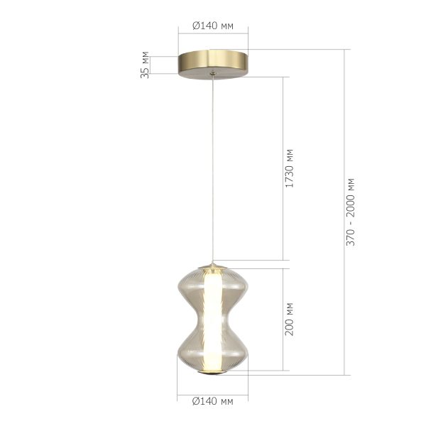 SL6136.203.01 Светильник подвесной ST-Luce золото/коньячный LED 1*6W 3000K SPINE — изображение 4