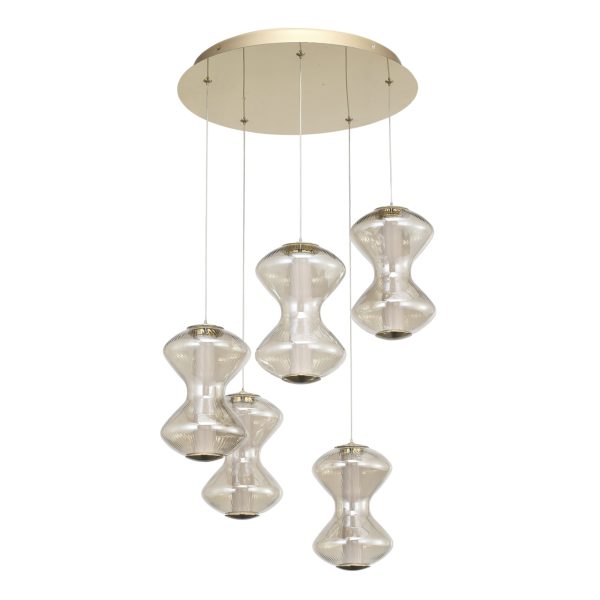 SL6136.233.01 Светильник подвесной ST-Luce золото/коньячный LED 1*28W 3000K SPINE — изображение 2