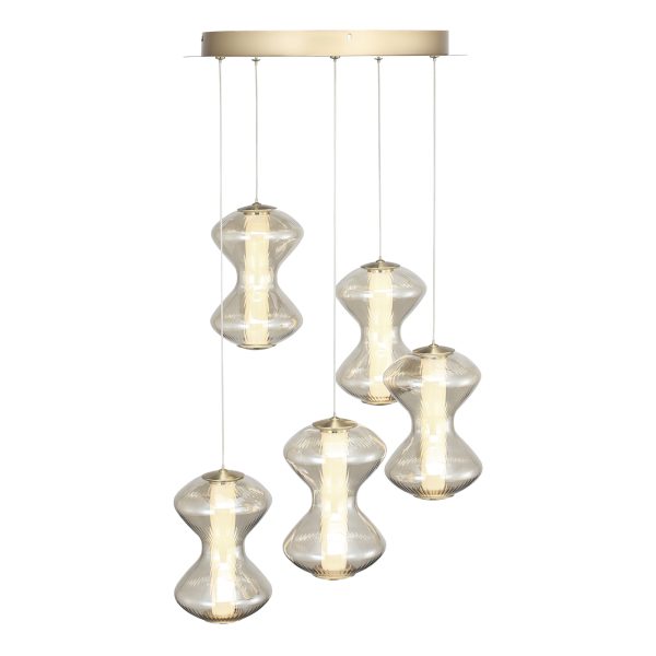 SL6136.233.01 Светильник подвесной ST-Luce золото/коньячный LED 1*28W 3000K SPINE — изображение 3