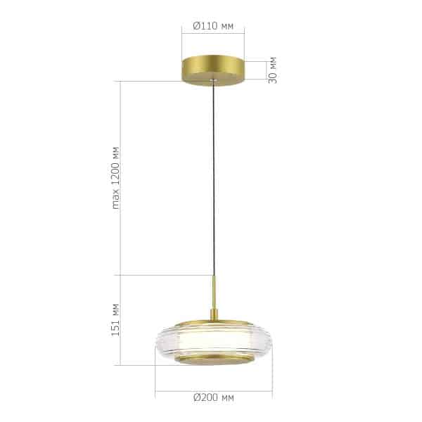 SL6239.203.01 Светильник подвесной ST-Luce золото/прозрачный LED 1*7W 3000K FRITTELA — изображение 5