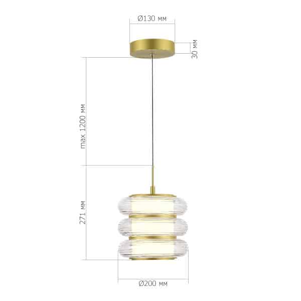 SL6239.203.03 Светильник подвесной ST-Luce золото/прозрачный LED 1*16W 3000K FRITTELA — изображение 5