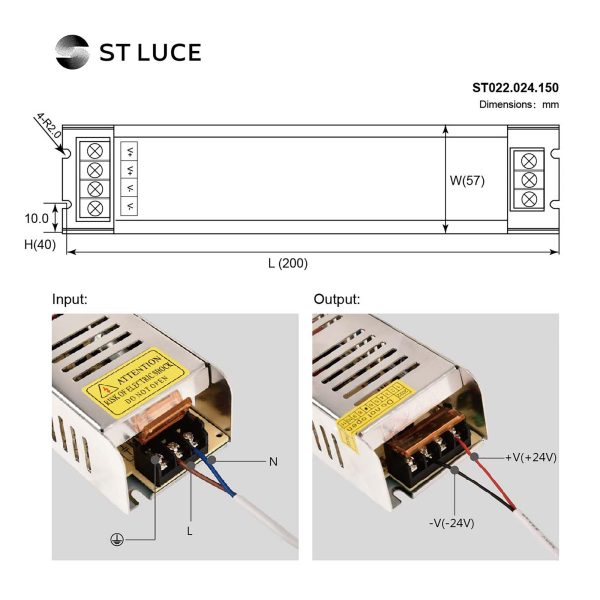 ST022.024.150 Блок питания (24V,150W, IP20) ST-Luce Светодиодные ленты — изображение 4