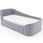 Диван-кровать KIDI Soft с низким изножьем 90*200 см R антивандальная ткань (серый)