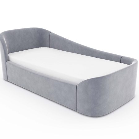 Диван-кровать KIDI Soft с низким изножьем 90*200 см R антивандальная ткань (серый)