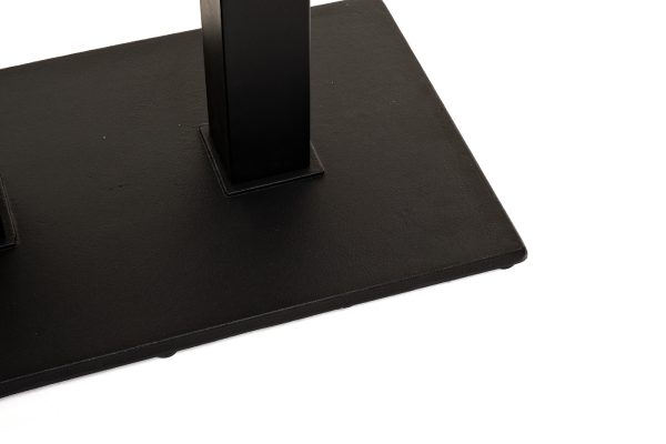 "Каффе" обеденный стол из HPL 140х70см, цвет "дуб", подстолье двойное черное — изображение 4