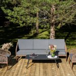 "Канны" лаунж-зона 5-местная из роупа со столом "Верона" (серый гранит)