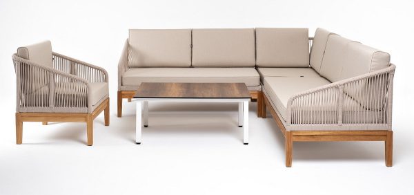 "Канны" модульная угловая лаунж-зона из роупа (веревки)