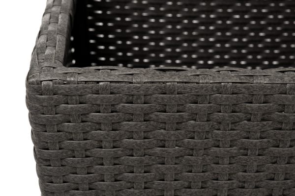 "Капучино" кашпо для цветов плетеное из искусственного ротанга, цвет графит — изображение 3