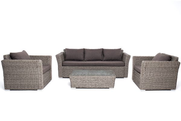 "Капучино" лаунж-зона из искусственного ротанга (гиацинт), цвет серый — изображение 3