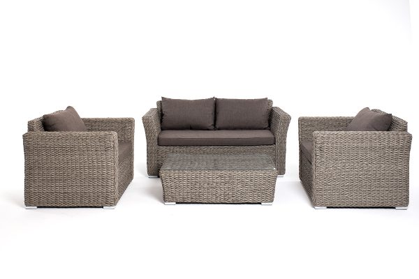 "Капучино Сингл" лаунж-зона из искусственного ротанга (гиацинт), цвет серый — изображение 3