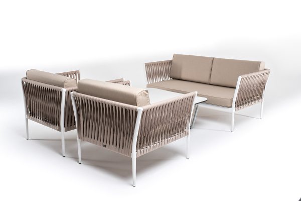 "Касабланка" лаунж-зона плетеная из роупа 4-местная, цвет бежевый — изображение 3