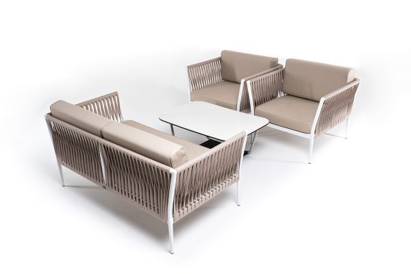 "Касабланка" лаунж-зона плетеная из роупа 4-местная, цвет бежевый — изображение 5