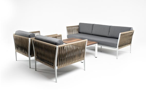 "Касабланка" лаунж-зона плетеная из роупа 5-местная, цвет серый — изображение 3