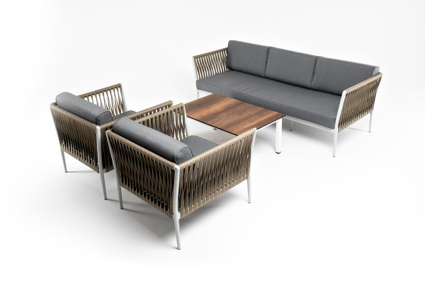 "Касабланка" лаунж-зона плетеная из роупа 5-местная, цвет серый — изображение 4