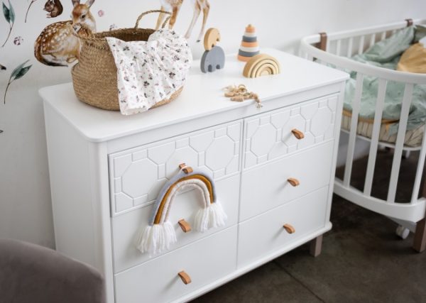 Комод Classic 6 ящиков с фрезеровкой "Геометрия" (белый) — изображение 3