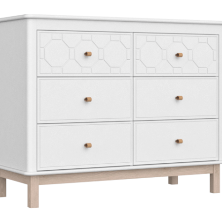 Комод Classic 6 ящиков с фрезеровкой "Геометрия" (белый)