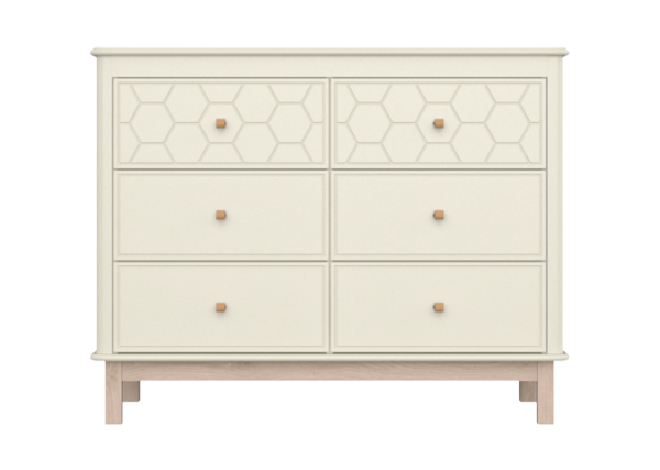 Комод Classic 6 ящиков с фрезеровкой "Мозаика" (молочный) — изображение 2