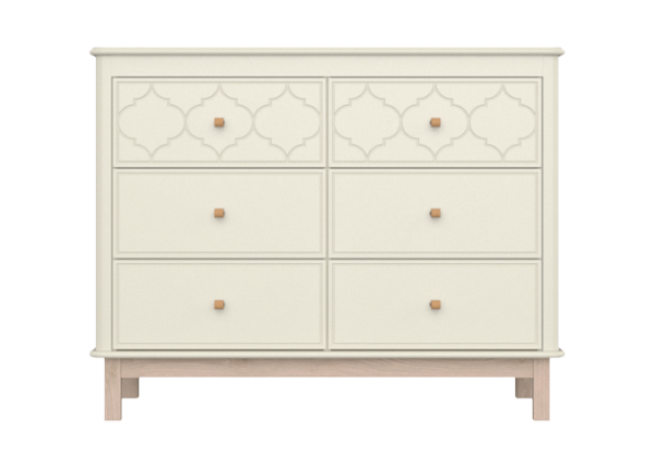 Комод Classic 6 ящиков с фрезеровкой "Мозаика" (молочный) — изображение 3