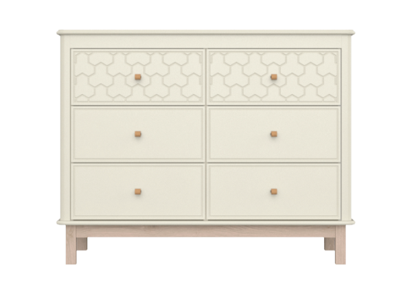Комод Classic 6 ящиков с фрезеровкой "Мозаика" (молочный) — изображение 4