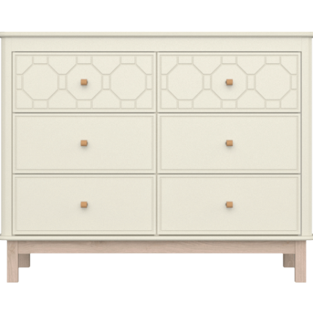Комод Classic 6 ящиков с фрезеровкой "Мозаика" (молочный)