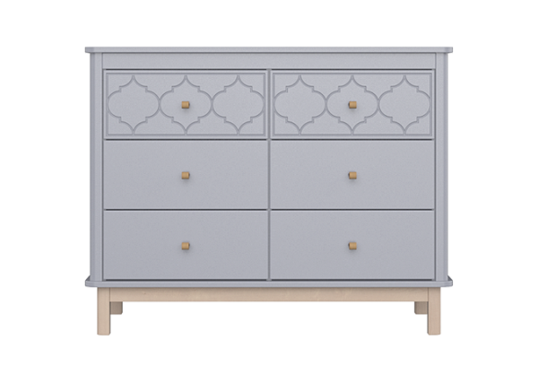 Комод Classic 6 ящиков с фрезеровкой "Мозаика" (серый) — изображение 2