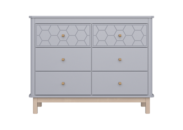 Комод Classic 6 ящиков с фрезеровкой "Мозаика" (серый) — изображение 3
