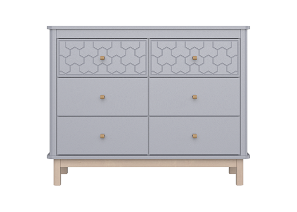 Комод Classic 6 ящиков с фрезеровкой "Мозаика" (серый) — изображение 4