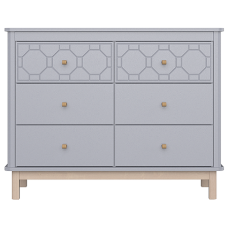 Комод Classic 6 ящиков с фрезеровкой "Мозаика" (серый)
