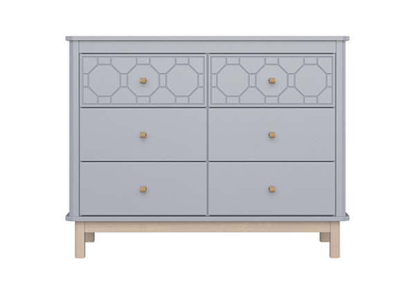 Комод Classic 6 ящиков с фрезеровкой "Мозаика" (серый)