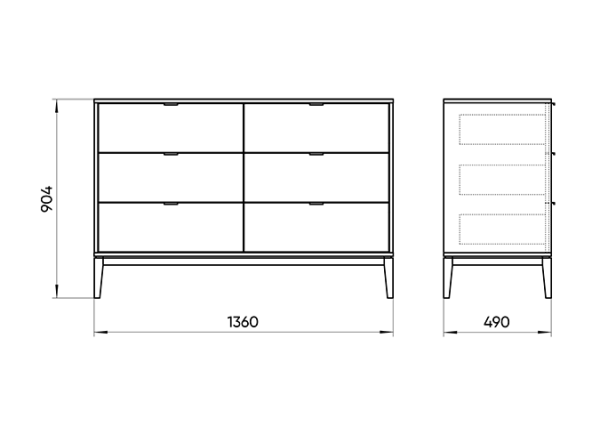 Комод Fjord 6 ящиков (темно-серый) — изображение 4