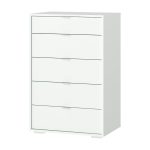 Комод Hub 5 ящиков на низких ножках (белый)