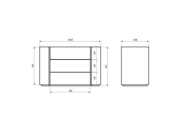 Комод Lagom 3 ящика ширина 100 см (дымка) — изображение 3