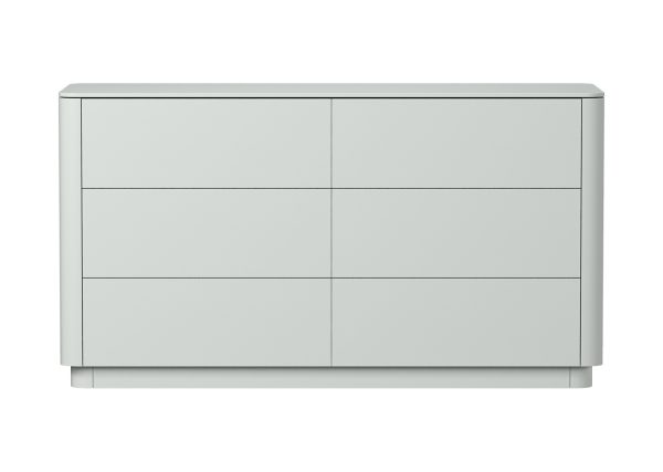 Комод Tammi 6 ящиков ширина 140 см (светло-серый)