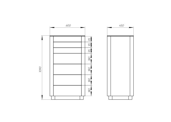 Комод Tammi высокии? 7 ящиков (черный) — изображение 4
