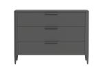 Комод Type 3 ящика ширина 120 см (темно-серый)