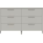 Комод Type 6 ящиков ширина 140 см (серо-бежевый)