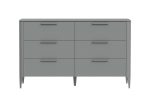 Комод Type 6 ящиков ширина 140 см (серый)