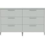 Комод Type 6 ящиков ширина 140 см (светло-серый)