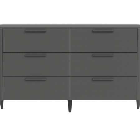 Комод Type 6 ящиков ширина 140 см (темно-серый)