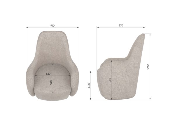 Кресло Ellipse E7.8 (бежевый, рогожка) — изображение 3