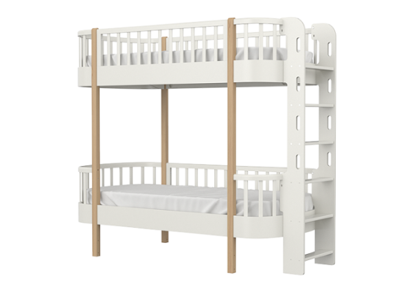 Кровать двухъярусная Classic торцевая лестница (молочный) — изображение 2