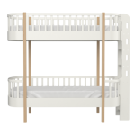 Кровать двухъярусная Classic торцевая лестница (молочный)