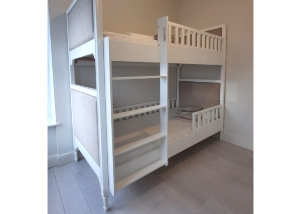 krovat-dvuhjarusnaja-elit-belyj-bezhevaja-tkan-3 Кровать двухъярусная Elit (белый, бежевая ткань) — изображение 4